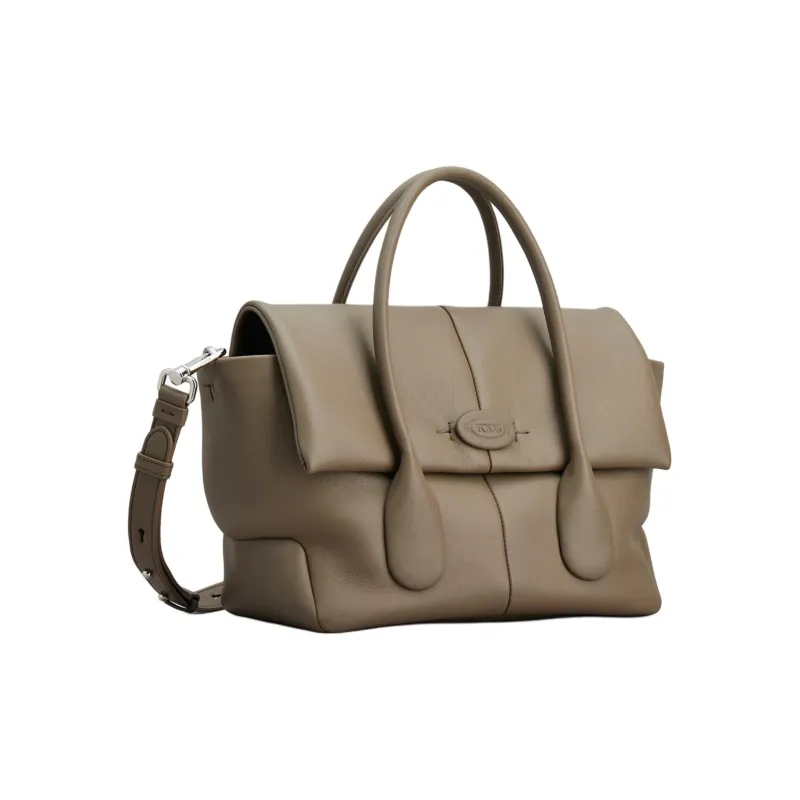 TOD'S DI Grain Calfskin Shoulder Bag, Crossbody Bag, Handbag Trumpets Women's Brown-1