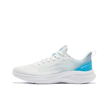 Erke Cushioning Breathable Low Top Running Shoes Men's Elk White Swimming Pool Blue