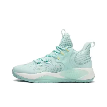 QIAODAN Cushioning Rebound High Top Basketball Shoes Men's White Cyan