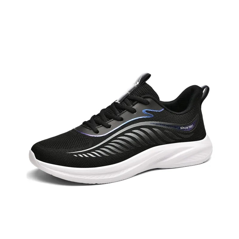 Binary Cushioning Rebound Lightweight Breathable Slip Resistant Low Top Running Shoes Men's Black-1
