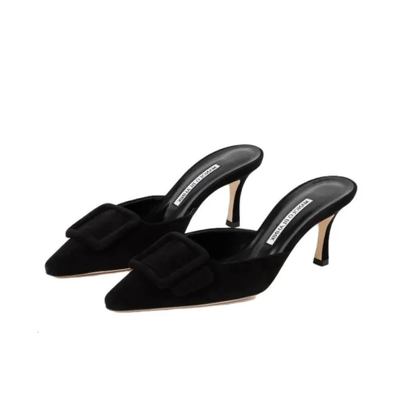 MANOLO BLAHNIK Maysale 80mm Suede Mules-2