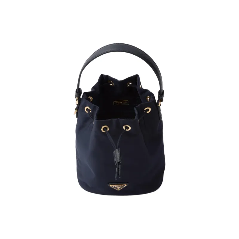 PRADA Re-EditionRe-Nylon Fabric With Leather Bucket Bags Shoulder Bag Crossbody Bag Handbag Mini Women's Blue-3