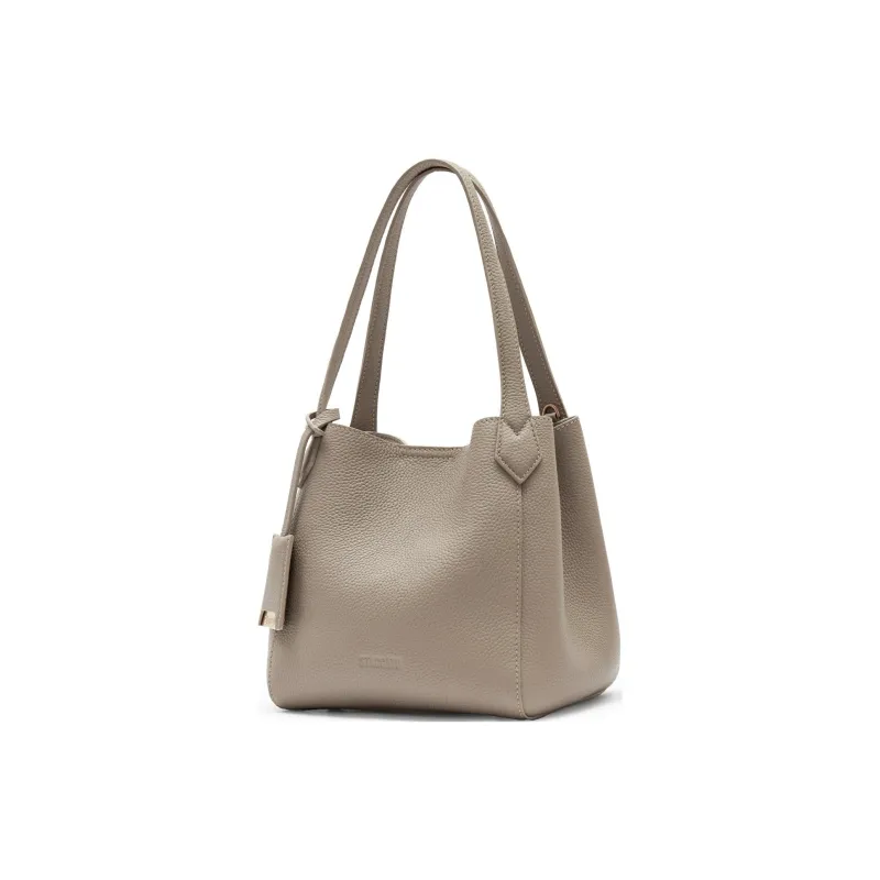 Staccato Cow Leather Shoulder Bag Regular Women's Pink Diamond/Glacier Blue/Oat Milk/Parchment Paper-19