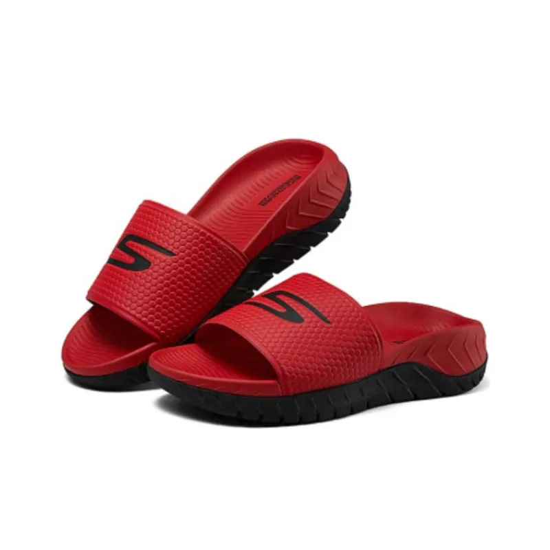 Skechers Slide Slippers Men's Red Black-3