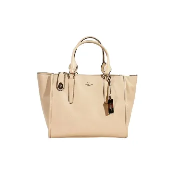 COACH Crosby Leather Tote Bag, Shopping Bag, Shoulder Bag, Crossbody Bag, Handbag Tubas Women's Light Umber