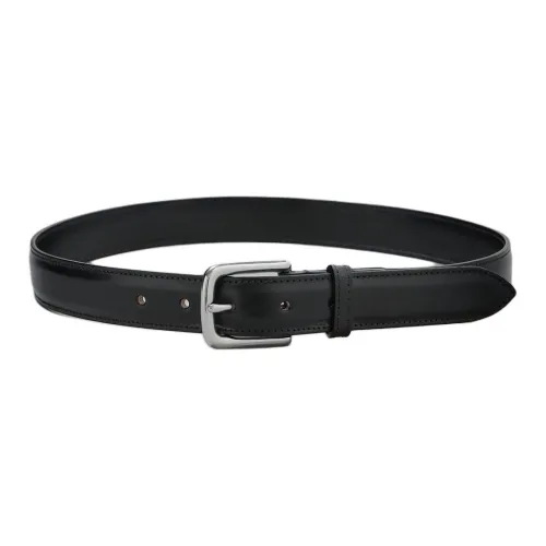 Beams Bow Tie Detail Design Leather Belts Men's Black Width 2.8CM