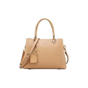 YEARCON Split Cow Leather With Microfiber Synthetic Leather Crossbody One Shoulder Handbag Tubas Women's Apricot