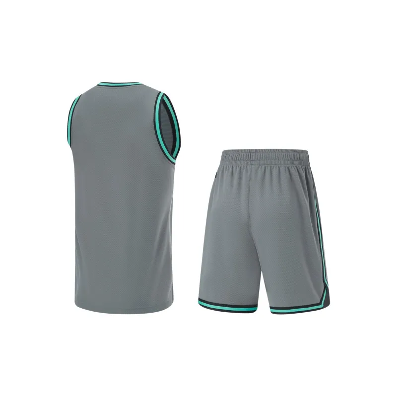 LiNing CBA Collection Professional Basketball Collection Basketball Suit Men's Shadow Gray-1