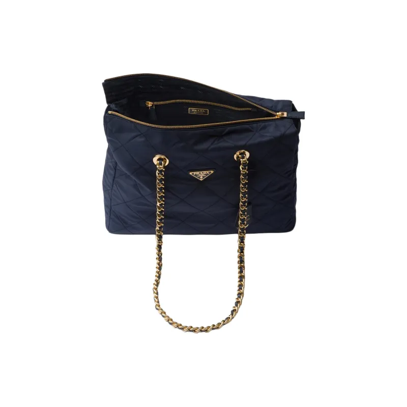 PRADA Re Edition Fabric Tote Bag Shopping Bag Handbag Shoulder Bag Women's Blue-3