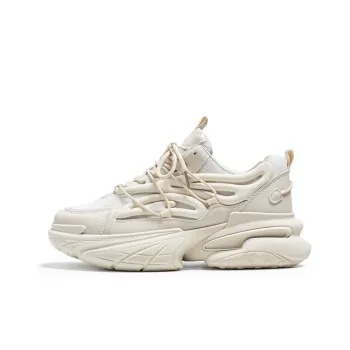 Meiretu Anti-Slip Wear-Resistant Low-Top Chunky Sneakers Men's White