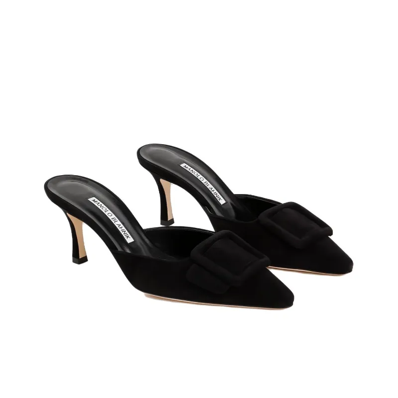 MANOLO BLAHNIK Maysale 80mm Suede Mules-3