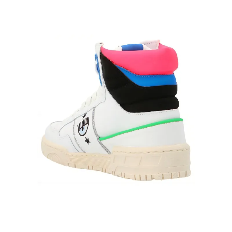 CHIARA FERRAGNI CF1 High Skateboard Shoes Women's White Red-2