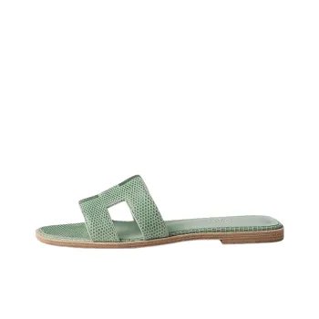 HERMES Oran Slide Slippers Women's Light Green
