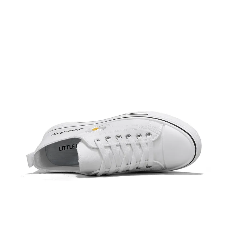 Little Daisy Small Daisy Height Increasing Wear-Resistant Breathable Slip-Resistant Low-Top Canvas Shoes Men's Black-11