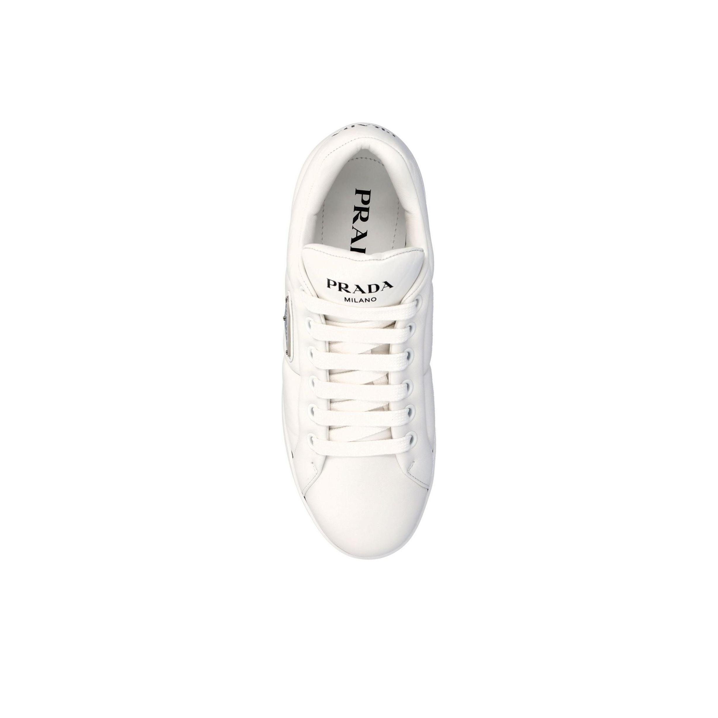 PRADA Padded Nappa Leather Sneakers 'White' Women's - POIZON