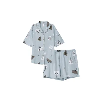 Dorame Pajama Set Women's Gray Blue