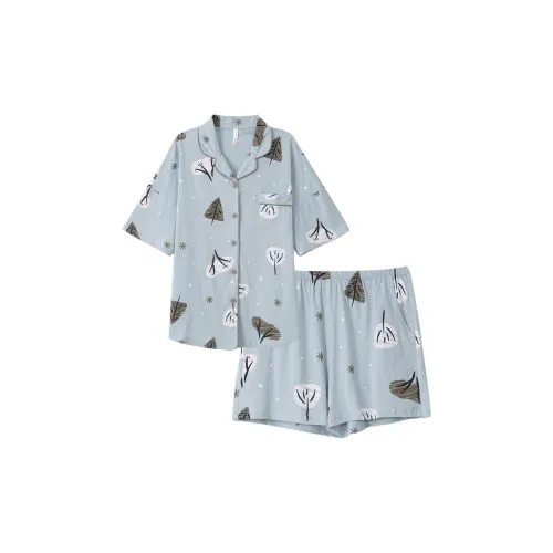 Dorame Pajama Set Women's Gray Blue