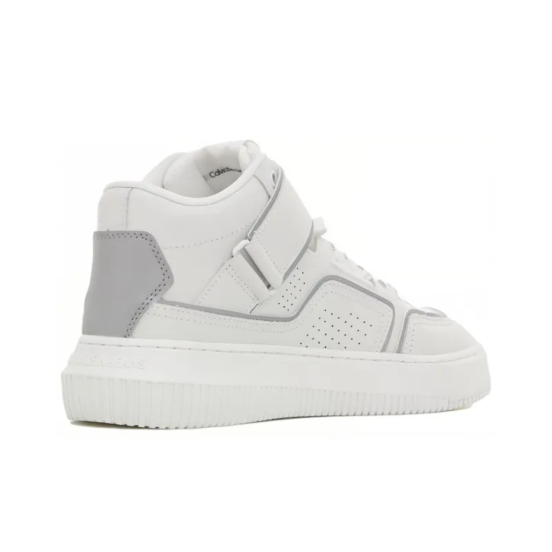 CKJ CALVIN KLEIN JEANS Mid Top Skateboard Shoes Women's White-3