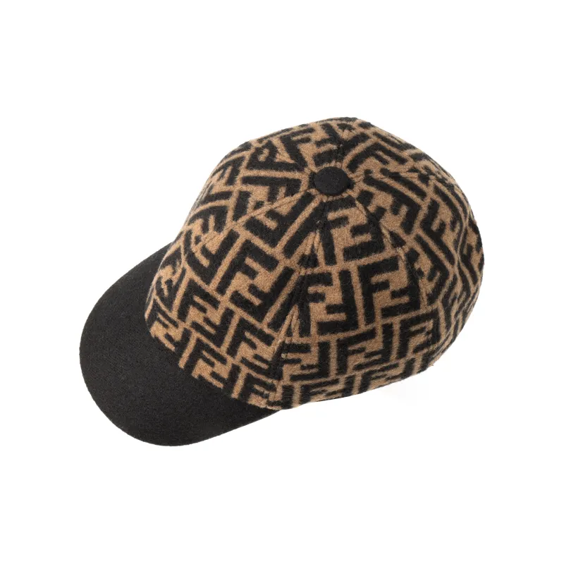 FENDI FF pattern Jacquard Wool Cap-2