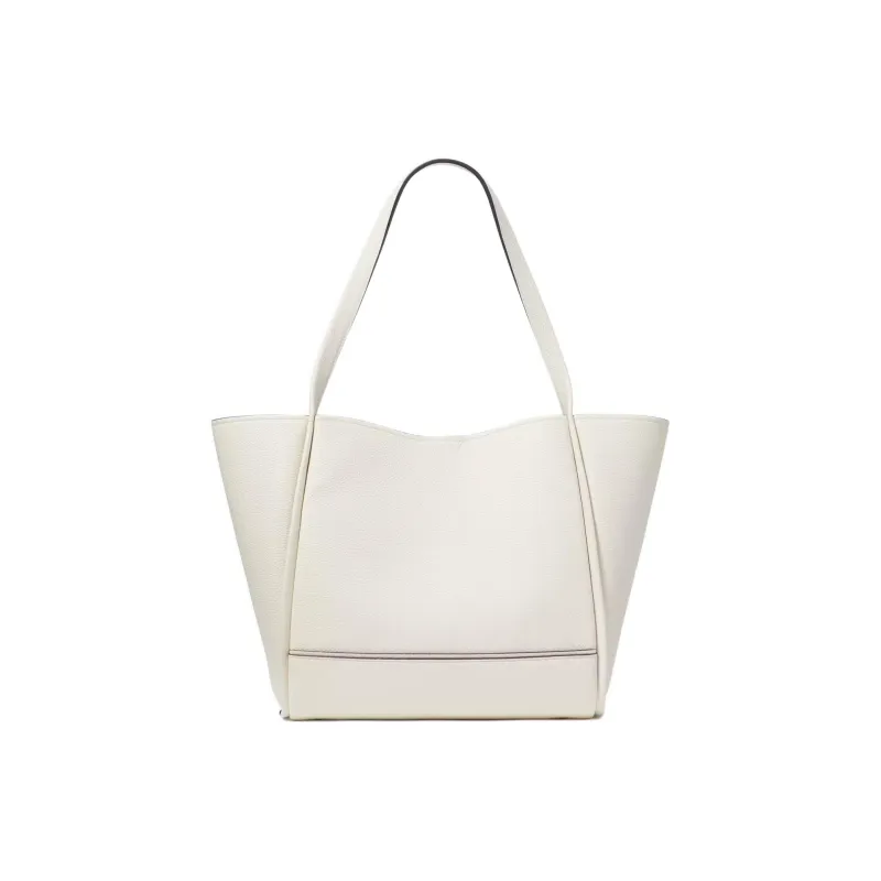 Kate Spade Litchi Grain Leather Tote Bag, Shopping Bag, Shoulder Bag, Crossbody Bag, Handbag Women's Halo White-2