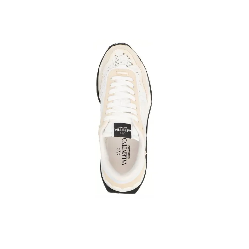 Valentino Lace And Mesh Lacerunner White Ivory Women's-3