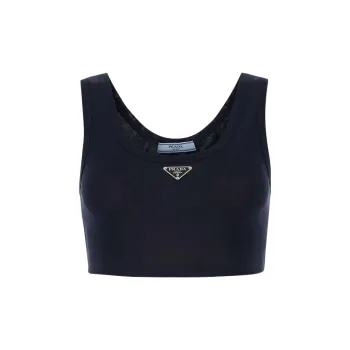 PRADA Sleeveless Knitted Cropped Top