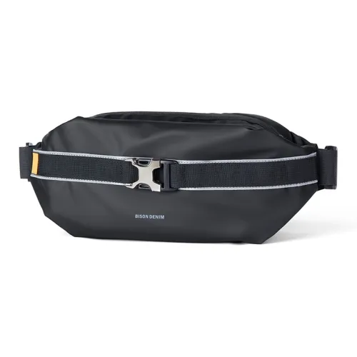 BISON DENIM Oxford Fabric Bag Black Casual Shoulder Bag Crossbody Bag Fashion Small Bag Men's Bag Men's