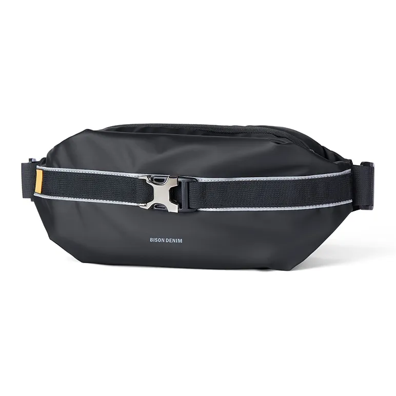 BISON DENIM Oxford Fabric Bag Black Casual Shoulder Bag Crossbody Bag Fashion Small Bag Men's Bag Men's-0