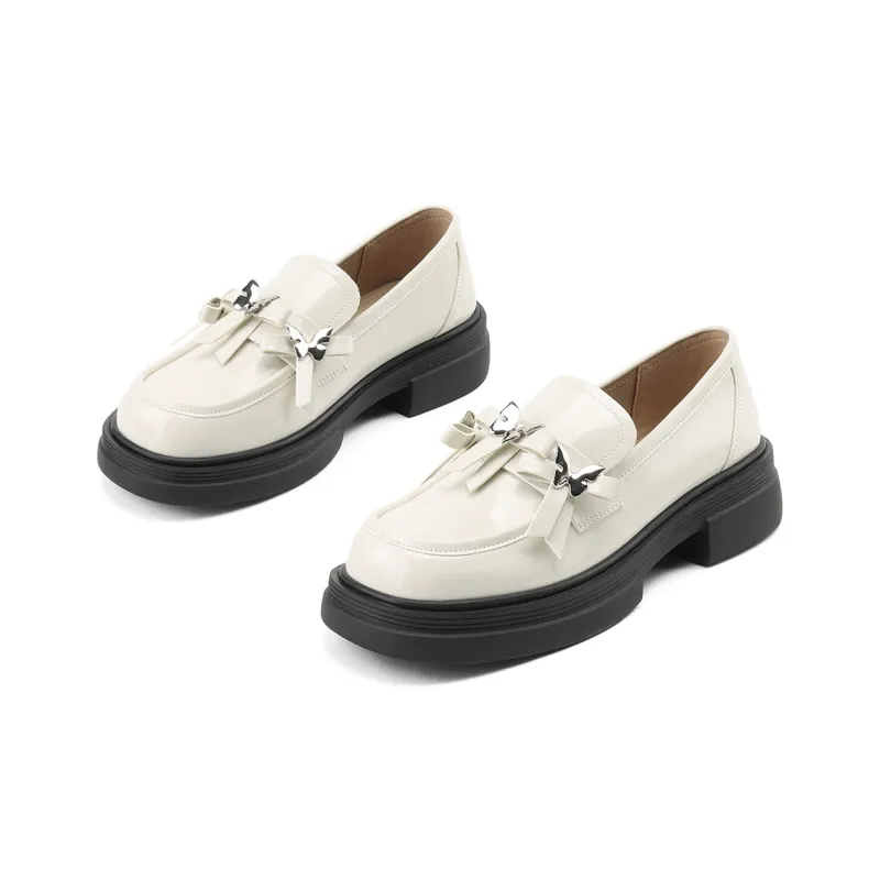 JOSINY Loafers 4cm Women's Black/Ecru-1
