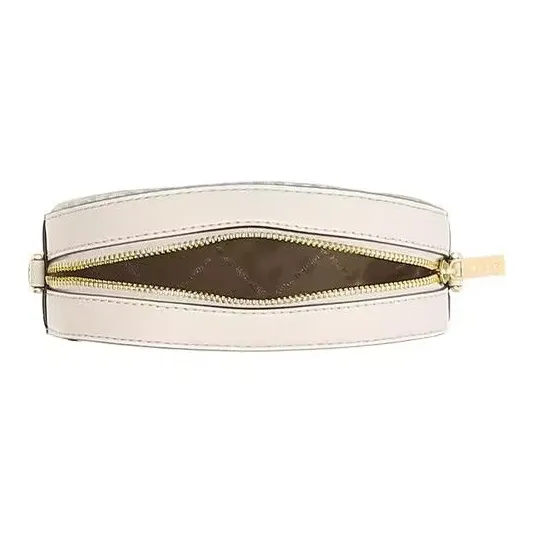 MICHAEL KORS Canvas With Leather Shoulder Bag, Crossbody Bag Small Size Women's Light Cream-4