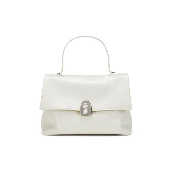LA FESTIN Cow Leather Handbag Regular Women's Cool White/Playful Black