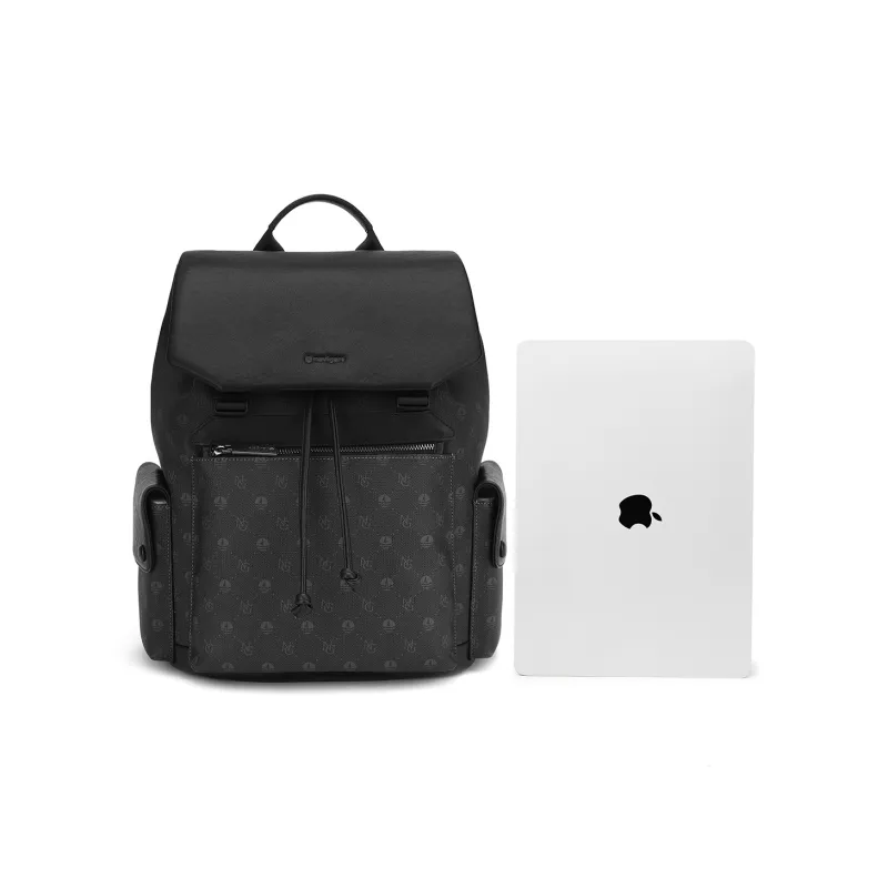 NAVIGARE PVC, Top Grain Cow Leather, Textile Backpack Tubas Men's Black-4