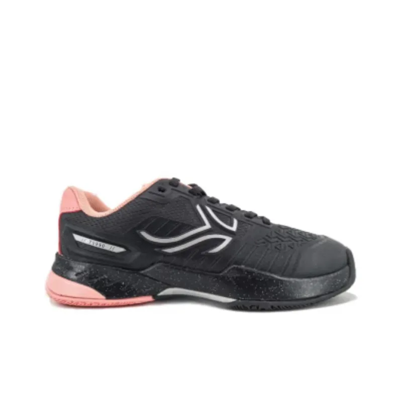DECATHLON Cushioning Wear Resistant Low Top Tennis Shoes Women's Black Pink-1