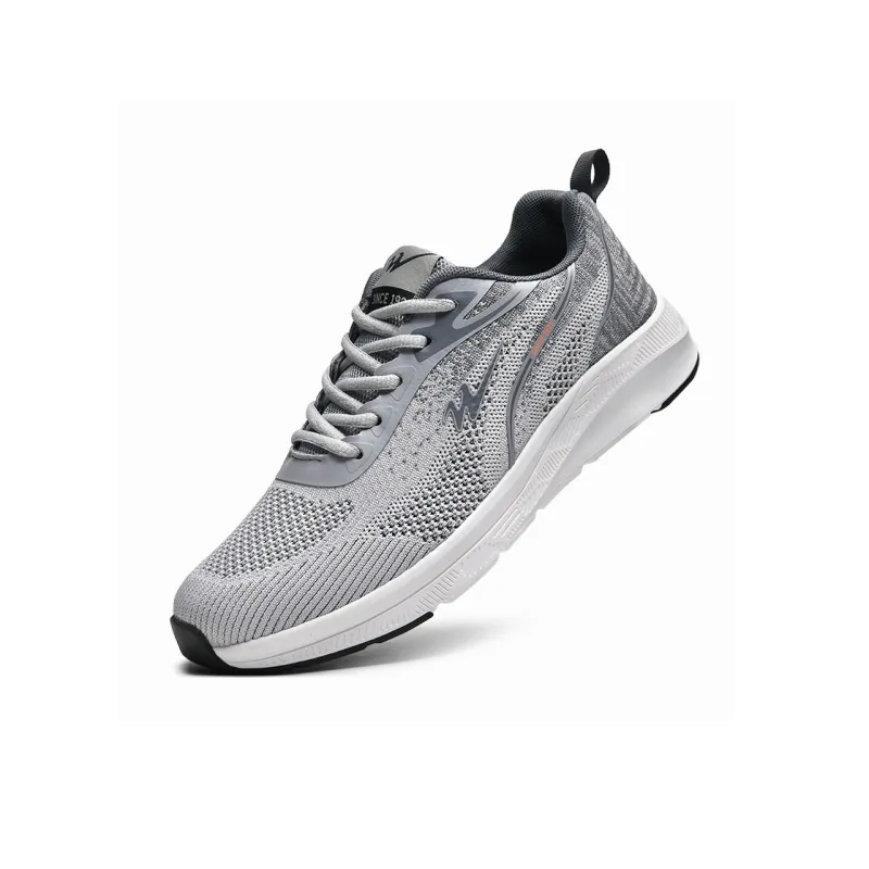 Binary Cushioning Anti Slip Wear Resistant Breathability Low Top Running Shoes Men's Gray-2