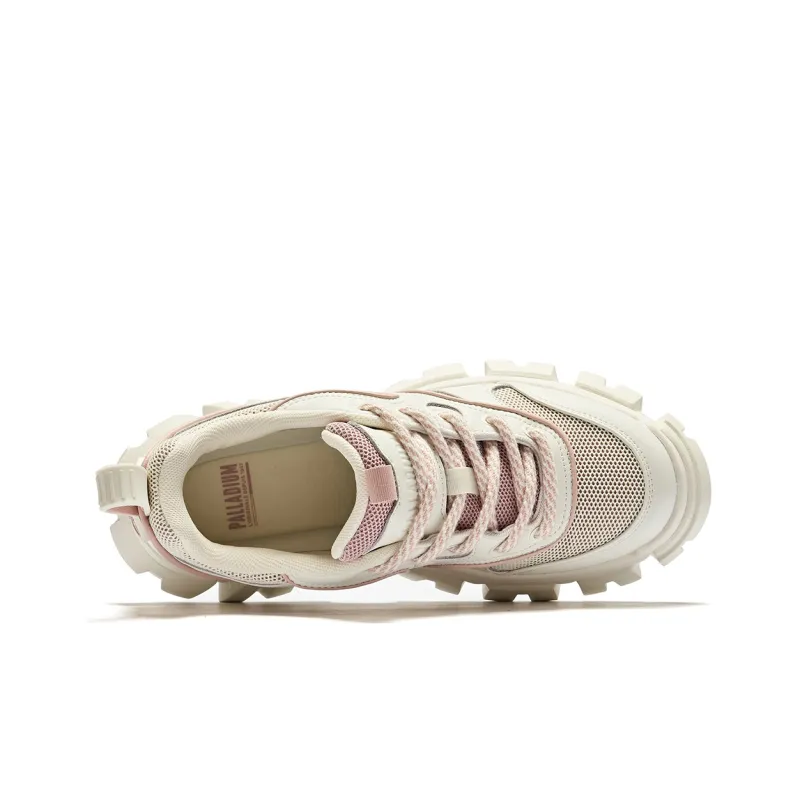 Palladium Anti Slip And Wear Resistant Height Increasing Low Top Chunky Sneakers Women's Pink White-2