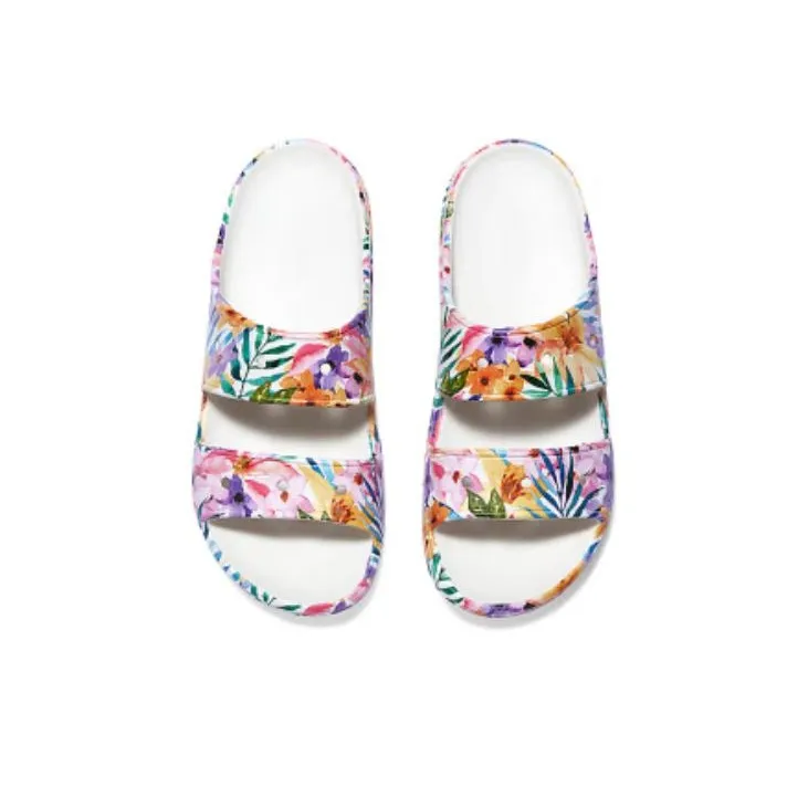 Skechers Slide Slippers Women's White Purple Orange-3