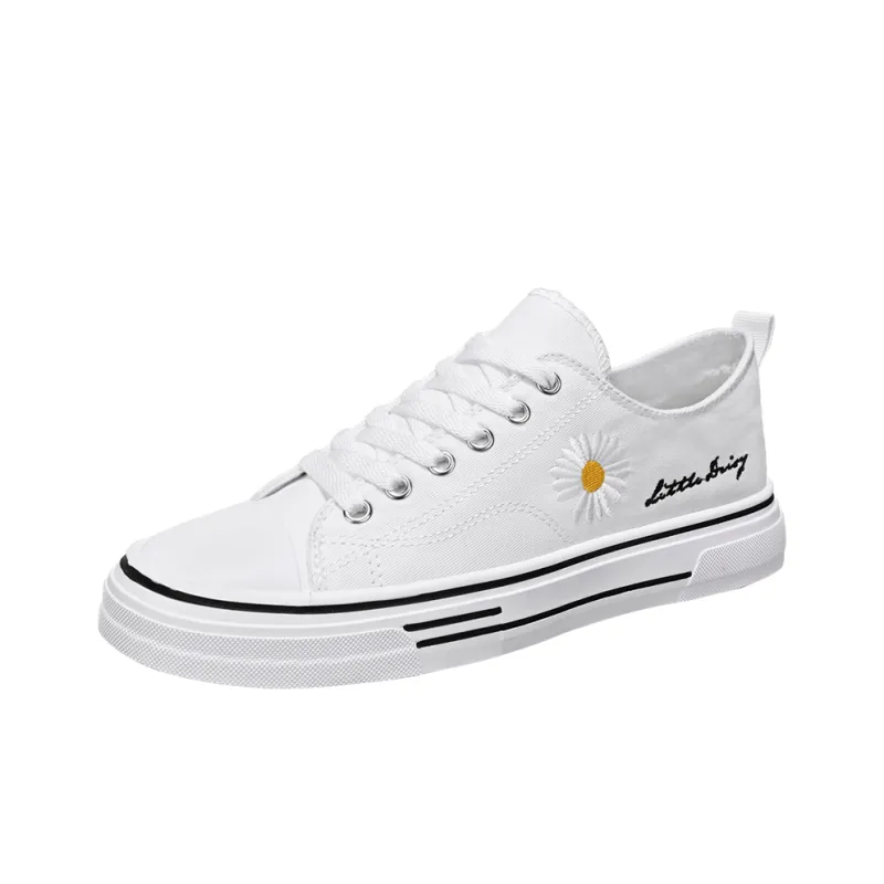 Little Daisy Small Daisy Height Increasing Wear-Resistant Breathable Slip-Resistant Low-Top Canvas Shoes Men's Black-9
