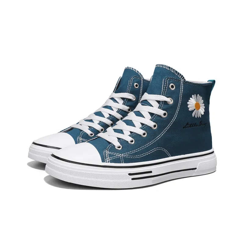 Little Daisy Small Daisy Height Increasing Wear-Resistant Breathable Slip-Resistant High-Top Canvas Shoes Men's-17