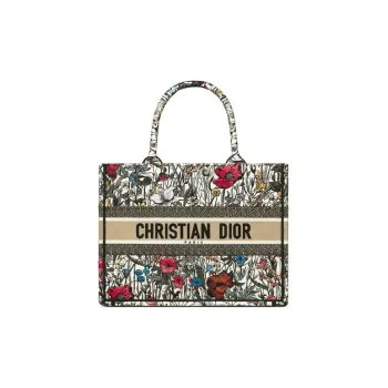 DIOR Canvas Canvas Bag Shoulder Bag Tote Bag Shopping Bag Handbag Small Size Women's Multicolor/Embroidery