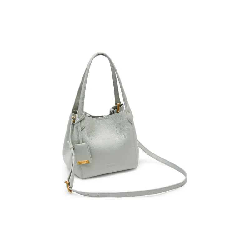 Staccato Cow Leather Shoulder Bag Regular Women's Pink Diamond/Glacier Blue/Oat Milk/Parchment Paper-10