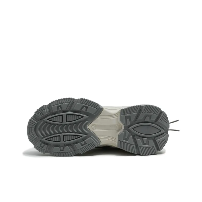 Meiretu Anti Slip Wear Resistant Low Top Chunky Sneakers Men's Gray-5