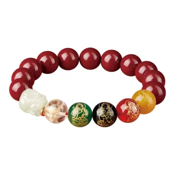 Yi Mingju Cinnabar Jade Bracelets Unisex
