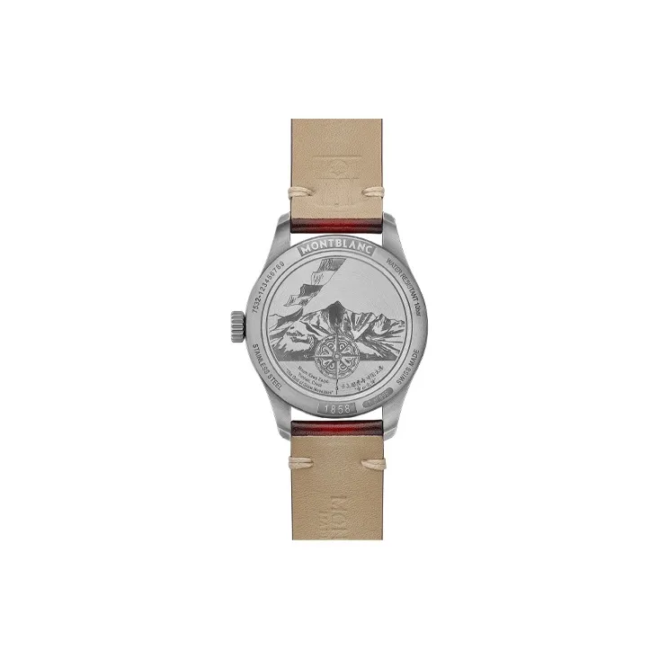 MONTBLANC Automatic Mechanical Movement Men's Watches Watch 40mm Red Watch Dial Stainless Steel Watch Case-2