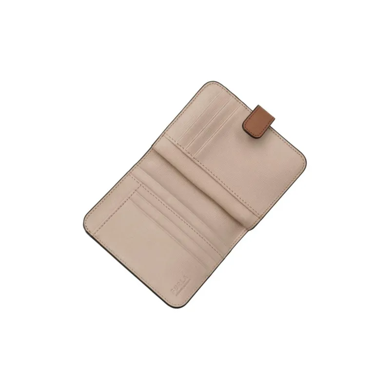 Furla Babylon Embossed Calfskin Wallet Small Size Women's Brown-2