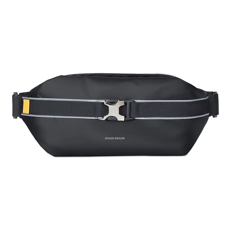 BISON DENIM Oxford Fabric Bag Black Casual Shoulder Bag Crossbody Bag Fashion Small Bag Men's Bag Men's-1