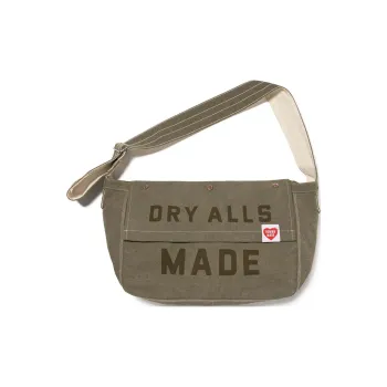 HUMAN MADE Cotton Messenger Bag Shoulder Bag Crossbody Bag Large Size Unisex Olive Brown