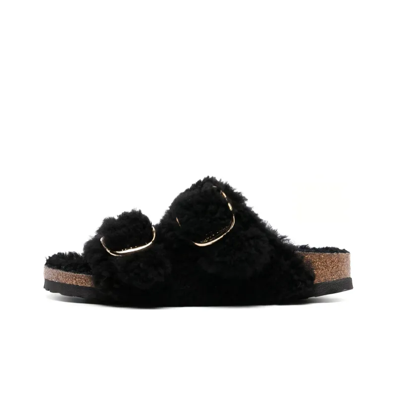 Birkenstock Arizona Big Buckle Shearling Narrow Fit 'Black Gold' Women's-0