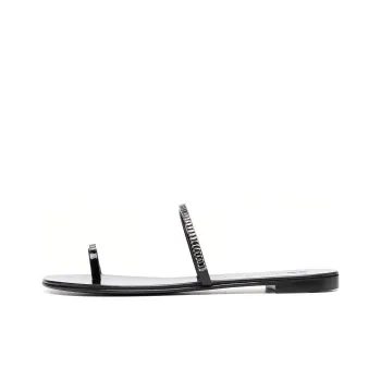Giuseppe Zanotti Crystal embellished Flat Leather Slides Women's