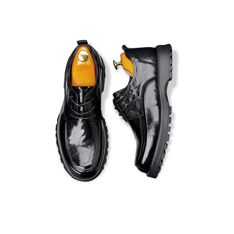 YEDANI Dress Shoes Men Low Top Black/Brown-4