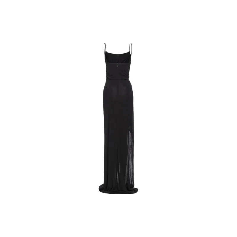 PINKO Scoop Neck Sleeveless Side Slit Maxi Dress-1